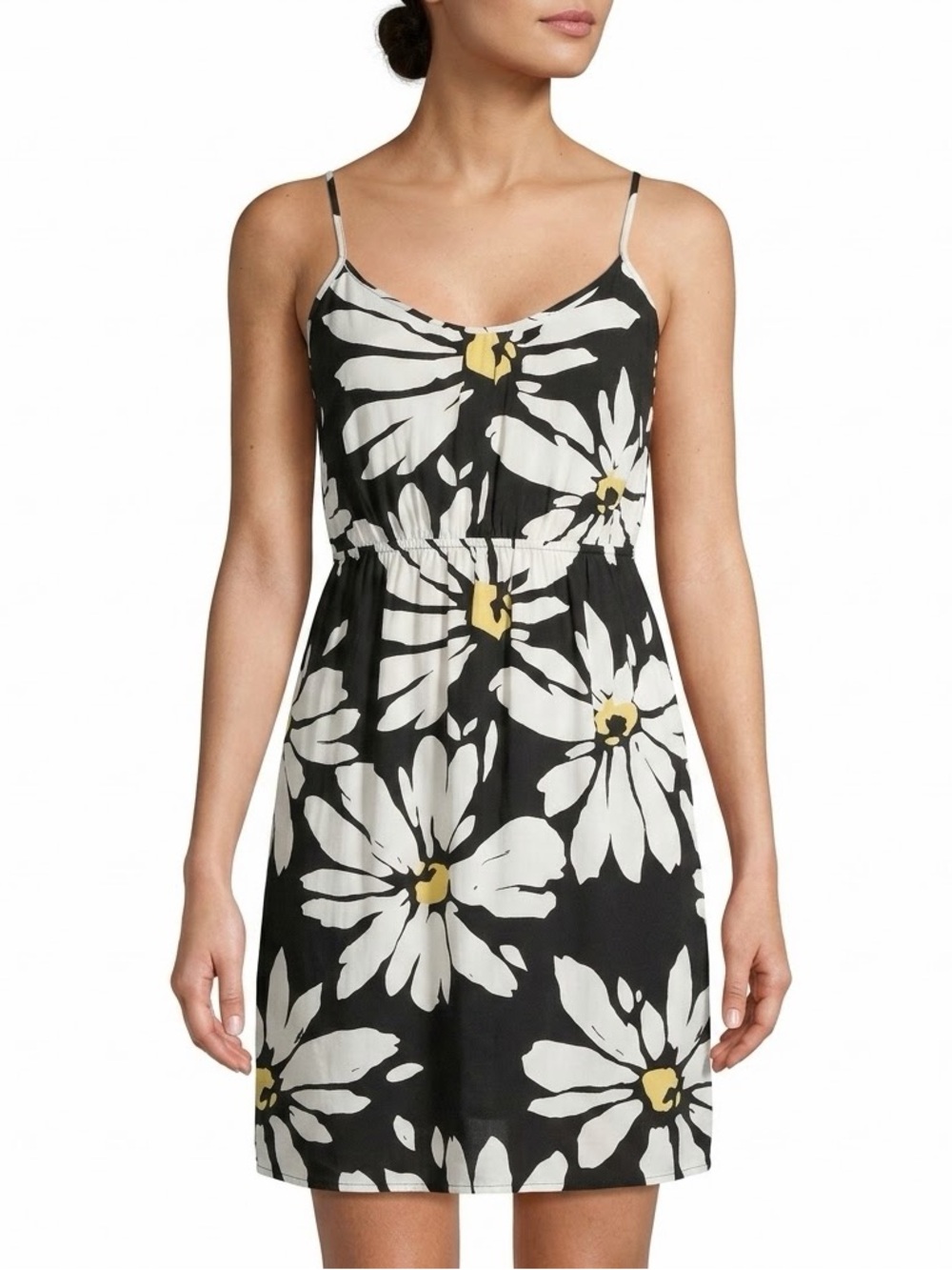 Old Navy XS Black White Daisy Floral Cami Mini‎ Dress Y2K Sundress